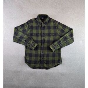 Alex Mill‎ Flannel Shirt Mens Medium Green Checked Cotton Long Sleeve Pockets